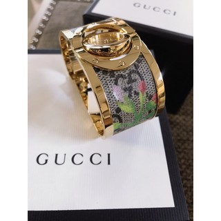 GUCCI Twirl Blooms Gold Twirling Dial Gold-Plated and Floral Ladies Watch