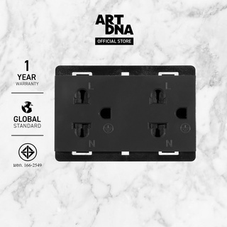 ART DNA  เต้ารับคู่ รุ่น A Type ไซส์ L ขนาด 2x4" สีเทา สีทอง และสีขาว design switch สวิตซ์ไฟโมเดิร์น สวิตซ์ไฟสวยๆ ปลั๊ก