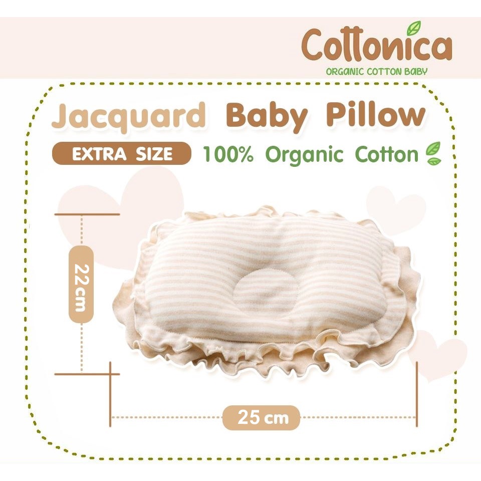 ภาพหน้าปกสินค้าBaby Ellipse Pillow(100%Organic Cotton) หมอนหลุม หมอนหนุน หมอนหัวทุย สำหรับเด็ก(I3032-34) จากร้าน cottonica บน Shopee