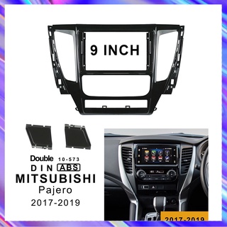 Ezframe 9 นิ้ว 2din แผงวิทยุ Fascia สําหรับ Mitsubishi Pajero 2017-2019 อะแดปเตอร์แผงฟิตติ้งเครื่องเสียงรถยนต์