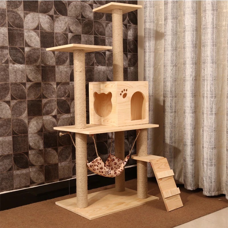 cat-tower-คอนโดแมว-ขนาดใหญ่-คอนไม้-พร้อมเสาลับเล็บแมว