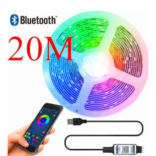 3KEY Bluetooth APP ไฟเเต่งห้อง ไฟ LED แบบเส้น RGB การซิงโครไนซ์เพลง การไล่ระดับสีที่มีสีสัน ขนาด 5ม. 10ม. 15ม. 5050