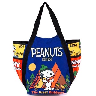 กระเป๋า Snoopy Tote Bag ไซส์ใหญ่ สะพายเข้าบ่าได้ ขนาด 52×35 cm ช่องด้านข้างขยายได้กว้าง