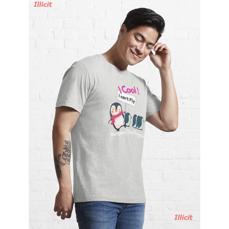 เสื้อยืดกีฬา-funny-penguin-shirt-essential-t-shirt-sports-t-shirt