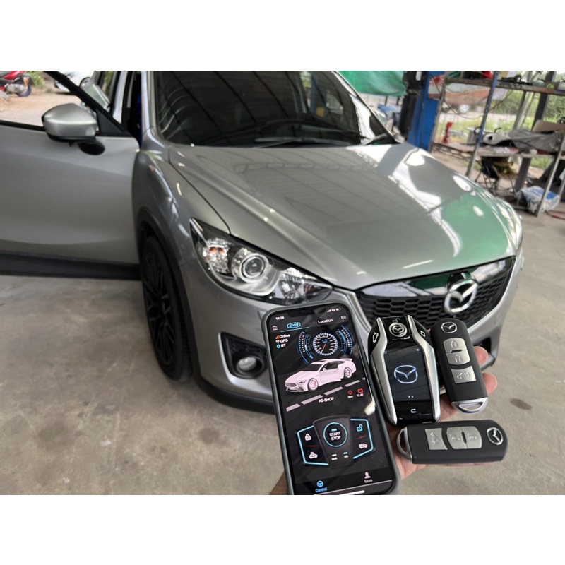 กล่องอัพสตาร์ทตรงรุ่นmazda-ที่มีปุ่มสตาร์ทมาจากโรงงาน-ต้องการสตาร์ทผ่านรีโมท-สตาร์ทผ่านมือถือ-กล่องตรงรุ่น-ปลักตรงรุ่น