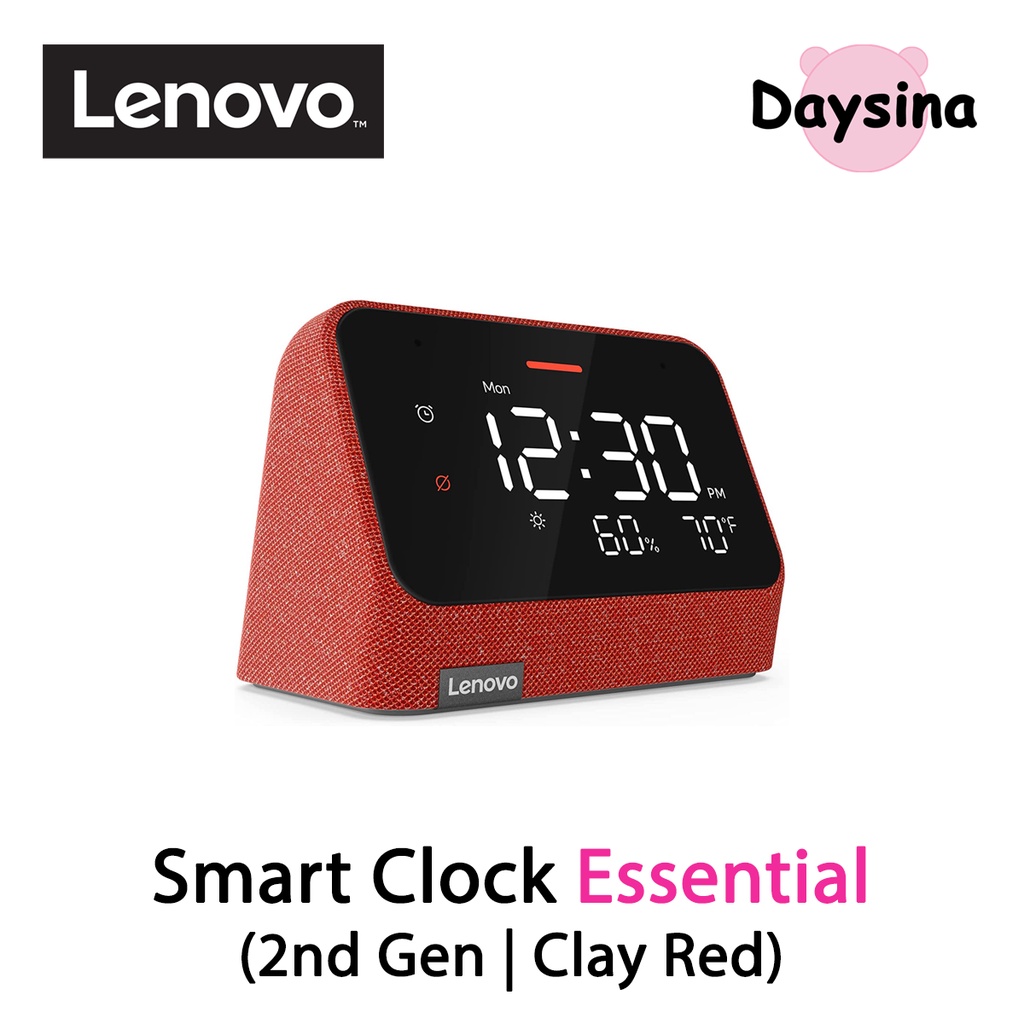 Lenovo Smart Clock Essential (2nd Gen) with Alexa Builtin, Digital LED
