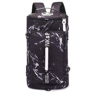 Chu Luggage  กระเป๋าเป้ลายหินอ่อนสีดำ  รุ่น079  สีดำ