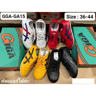 B15 รองเท้าผ้าใบแบบผูกเชือก GIGA GA 15  สีขาว ดำ เหลือง แดง size 36-41