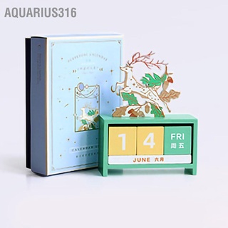 Aquarius316 ปฏิทินไม้ตั้งโต๊ะ ใช้ซ้ําได้ สําหรับตกแต่งบ้าน