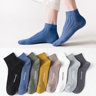 สินค้า KAFU D573ถุงเท้าผ้าฝ้ายลายทางสีพื้น Four Seasons แฟชั่นผู้ชาย