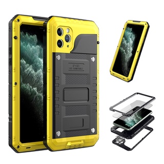 Case for IP 12 11 Pro Max 6 6s 7 8 Plus Casing 360 Heavy Duty Metal Armor Protection Case IP68 Waterproof Shockproof Case for IP X Xs Max XR SE2 Cover