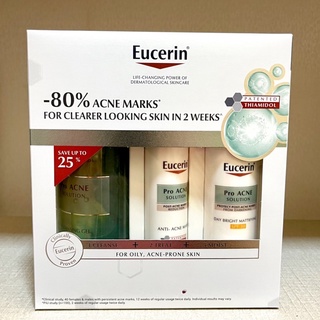 เซทสิวรอยสิวและผิวกระจ่างใส Eucerin Pro Acne Anti-Acne Regimen Set (Cleansing+Acne Mark+Day Bright matt SPF30)