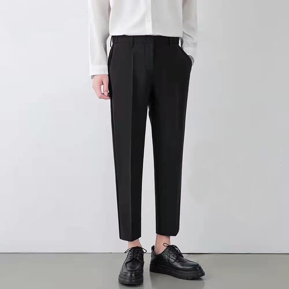Fashion Casual Slacks Cropped Pants X235 กางเกงสแล็คชาย 5ส่วน สไตย์เกาหลี  กางเกงขายาวชาย