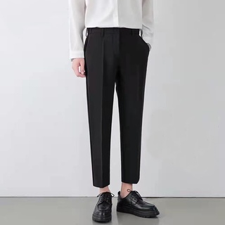สินค้า Fashion Casual Slacks Cropped Pants X235 กางเกงสแล็คชาย 5ส่วน สไตย์เกาหลี กางเกงขายาวชาย