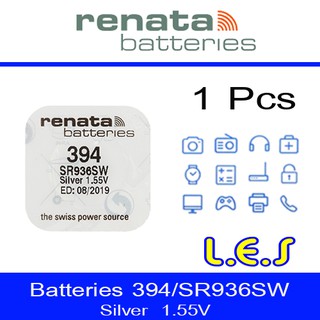 ภาพหน้าปกสินค้าถ่านกระดุม Renata 394 / SR521SW Watch Battery Button Coin Cell ที่เกี่ยวข้อง