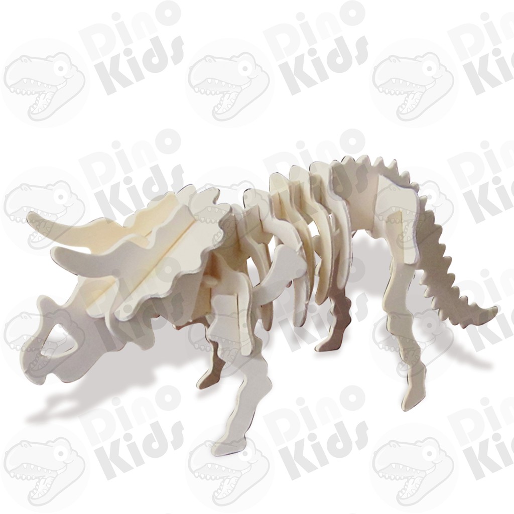 dinokids3d-จิ๊กซอว์ไม้-ตัวต่อไม้-3-มิติ-ไดโนเสาร์-triceratops