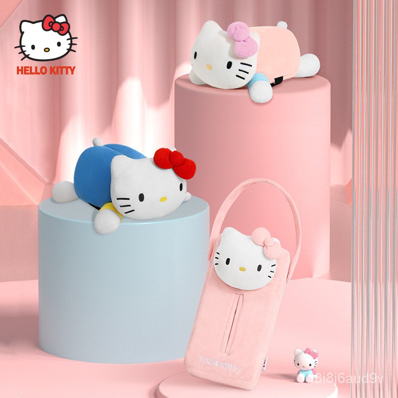 กล่องทิชชู่ในรถ-hellokitty-กล่องทิชชู่ตุ๊กตาน่ารัก-ที่วางแขน-เบาะหลัง-กล่องลิ้นชักในรถ