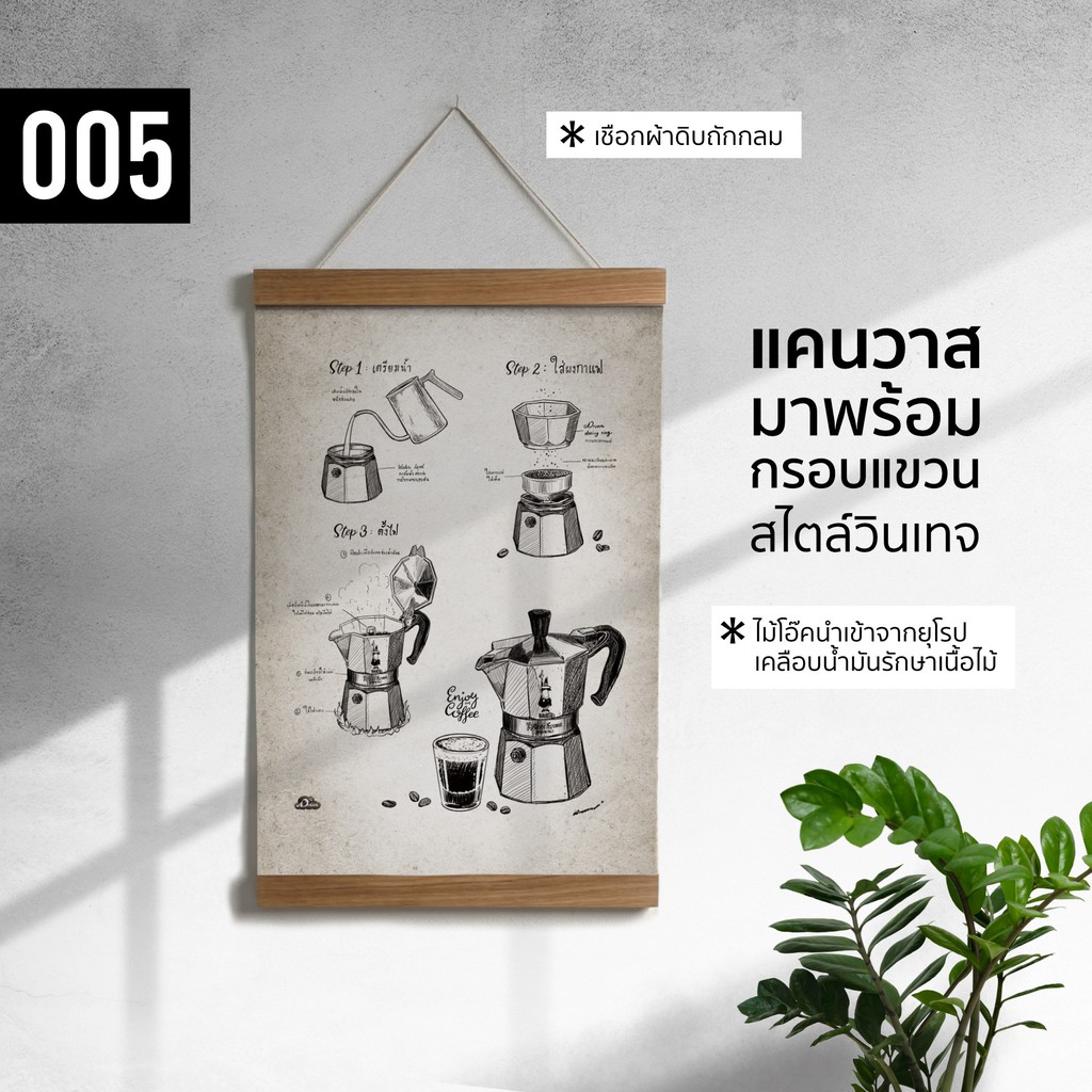 005-ภาพลายเส้น-วิธีชง-mokapot-ภาพพิมพ์-แคนวาส-โปสเตอร์-โฟโต้-และสติ๊กเกอร์-pvc