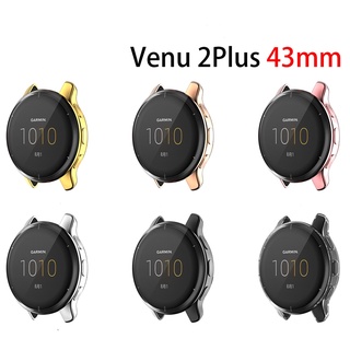 สําหรับ Garmin Venu 2 Plus ป้องกันหน้าจอ ชุบ TPU เคสป้องกัน Venu2 Plus 43 มม. นิ่ม กันชน