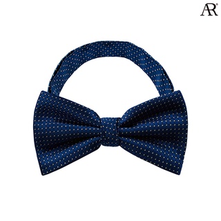 ANGELINO RUFOLO Bow Tie ผ้าไหมทออิตาลี่คุณภาพเยี่ยม โบว์หูกระต่ายผู้ชาย ดีไซน์ Spot สีน้ำเงิน/สีม่วงเข้ม