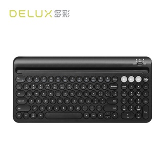 Delux K2212V คีย์บอร์ดไร้สาย รองรับบลูทูธ 100 คีย์ กรรไกร คีย์แคป ชาร์จได้ สําหรับ Windows Mac