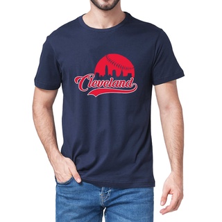 เสื้อยืด พิมพ์ลาย Xtreme Apparrel Cleveland Baseball Skyline แฟชั่นสําหรับผู้ชาย สินค้าขายดีS-5XL