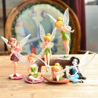 บ้านตุ๊กตาเจ้าหญิงนางฟ้า สําหรับตกแต่งเค้กวันเกิด 6 ชิ้น/ชุด