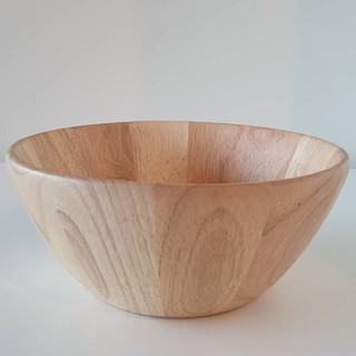 ชามสลัด ชามไม้ยางพารา ขนาด 10 นิ้ว (25ซม) โถสลัดไม้ Salad Bowl by WOODBOY888 Kitchenware