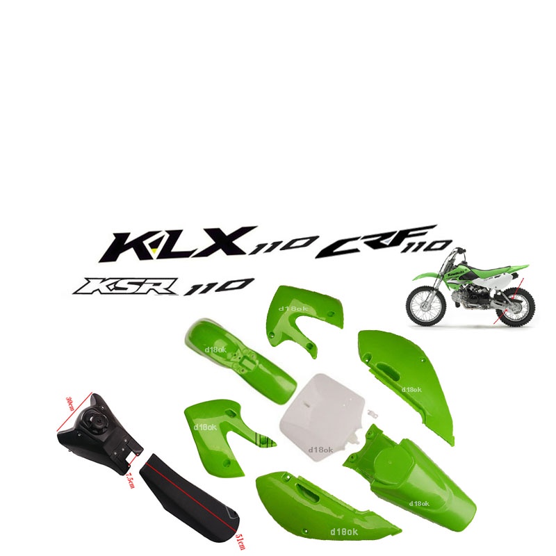 ชุดสีรถวิบาก-แฟริ่งวิบาก-สีเขียว-ชุดสีวิบากแปลง-สำหรับ-klx110-ksr-klx110-kx65-crf110-kx65-ksr110-แปลง-ใส่-ksr-ksr110-วิบ