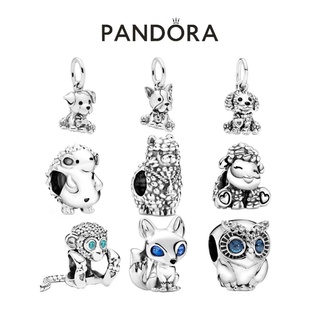 Pandora จี้ลูกปัด รูปนกฮูก สุนัขจิ้งจอก เต่าน่ารัก สําหรับทําเครื่องประดับ สร้อยข้อมือ DIY p825