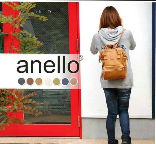 anello-polyurethane-leather-rucksack-แท้outlet