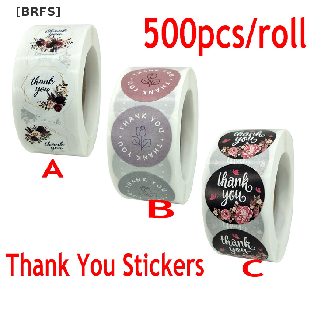 brfs-ขายดี-สติกเกอร์ฉลาก-thank-you-สําหรับติดบรรจุภัณฑ์-เครื่องเขียน-500-ชิ้น