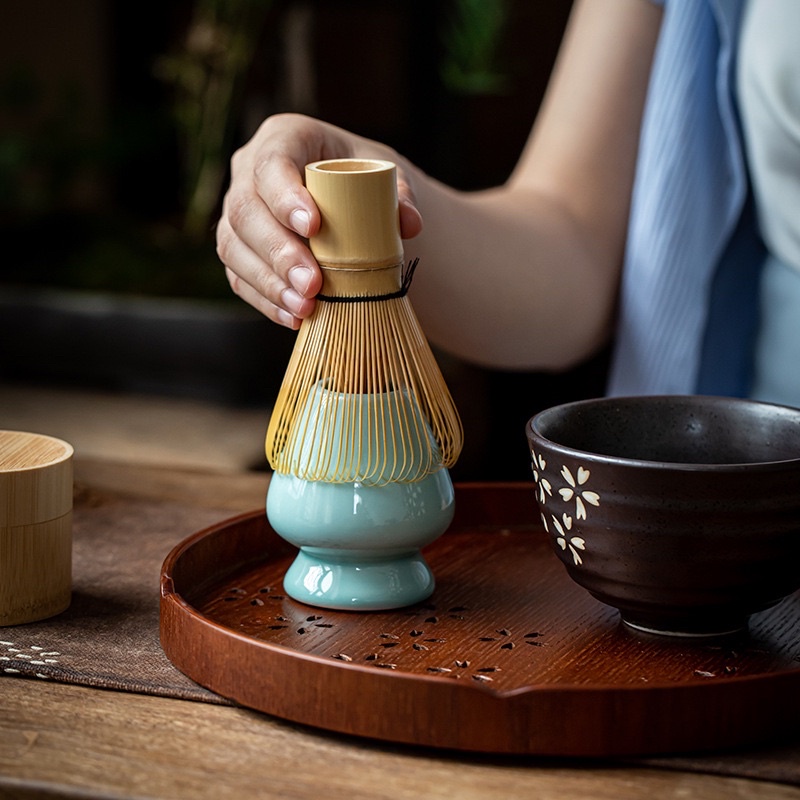 ชุดเซ็ทชงมัทฉะ-สไตล์ญี่ปุ่น-แปรงไม้ไผ่-ถ้วยชงชา-ถ้วยเซรามิค