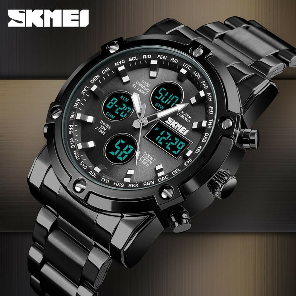 ภาพหน้าปกสินค้าSKMEI 1389 นาฬิกาข้อมือสายเหล็ก สองระบบ กันน้ำ 100% จากร้าน lifetimewatch บน Shopee
