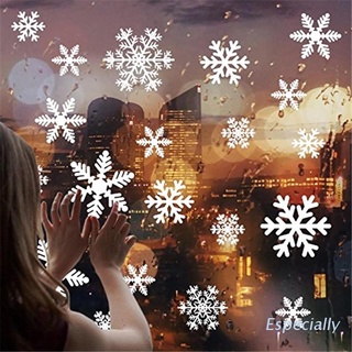 ESP Merry Christmas Wall Stickers DIY Snowflake Wall Decals PVC Window Sticker Xmas Ornaments 2022 New Year Decoration