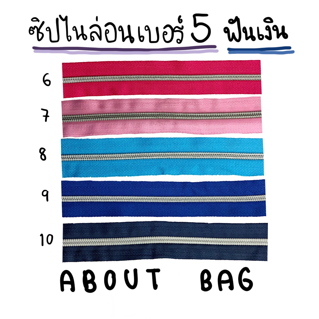 1-หลา-ซิปไนล่อนเบอร์-5-ฟันเงิน-ทอง-สินค้าคุณภาพ-ต้องการสินค้าจำนวณรลกวนทักแชทแม่ค้านะคะ