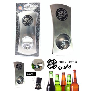 Dave&amp;Buster’s ที่เปิดขวดสแตนเลส แบบแม่เหล็กติดตู้เย็น BOTTLE OPENER MAGNET(SILVER)