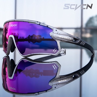 Scvcn แว่นตากันแดด เลนส์โพลาไรซ์ HD UV400 3 เลนส์ สําหรับผู้ชาย ผู้หญิง เหมาะกับการวิ่ง เล่นกีฬา ขี่จักรยาน