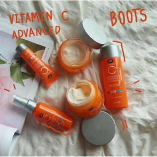 🔥สูตรใหม่วิตามินซีเข้มข้น Boots Vitamin C Advance ฝาเงิน วิตามิน ซี แอดวานซ์ น้ำตบ เซรั่ม เดย์ครีม ไนท์ครีมและอายเจล