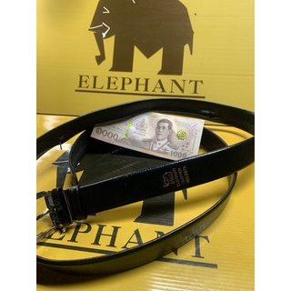 เข็มขัดหนังวัวแท้ลายช้างดำมีซิปใส่เงินได้ขนาด35มมแบรนด์Elephant