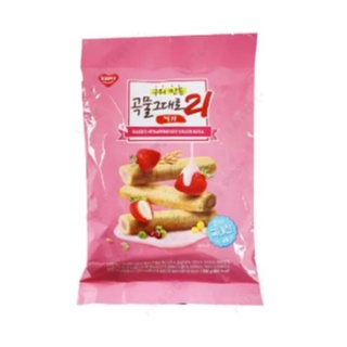 Premium Crispy Grain Roll Strawberry [150 g.] :: ธัญพืชแท่งอบกรอบสอดไส้ครีมสตอเบอรี่จากประเทศเกาหลี