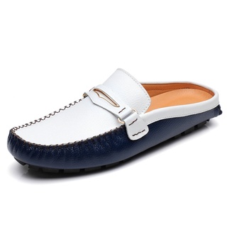 สินค้า size38-47 MOCCASIN รองเท้าผู้ชายรองเท้าเปิดส้นของแท้หนังรองเท้าสำหรับผู้ชายสไลด์รองเท้า SLIP - Ons