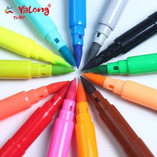 [ถูกและดี]Yalong Water color brush pen ปากกาเมจิกสีน้ำหัวพู่กัน ปากกาเมจิกหัวพู่กัน ปากกาสีน้ำ ปากกาหัวพู่กัน 1 กล่อง 1