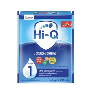 สินค้า Hi-Q นมผง ไฮคิว พรีไบโอโพรเทค (ช่วงวัยที่1) นมผงดัดแปลงสำหรับทารก อายุตั้งแต่แรกเกิด-1ปี ขนาด 250 กรัม 1 กล่อง