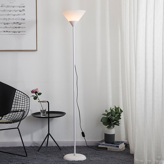 โคมไฟ โคมไฟตั้งพื้น ให้แสงอัพไลท์ โคมตั้งพื้นแบบอัพไลท์ ใช้หลอด E27 ดีไซน์สวยหรู สีขาว-ดำ Floor Lamp Cheers9