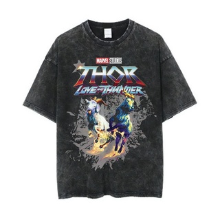 เสื้อยืด ขนาดใหญ่ พิมพ์ลาย Psycho Crucify Thor Love and Thunder | หินล้างทําความสะอาด | เสื้อเชิ้ต Thor | การ์ตูนมาร์เวล