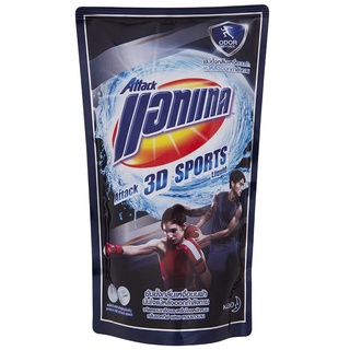 Attack 3D Sport Concentrated Liquid Detergent แอทแทค ทรีดี สปอร์ต ผลิตภัณฑ์ซักผ้าสูตรเข้มข้นชนิดน้ำ 720 มล.