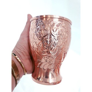 แก้วทองแดงแท้แกะสลัก Copperglass Coppermug Copper