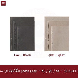 MUJI สมุด เจาะห่วง ริมสัน เข้าแฟ้มได้ Filler Paper Notebook line ruled grid a5 b5 a4