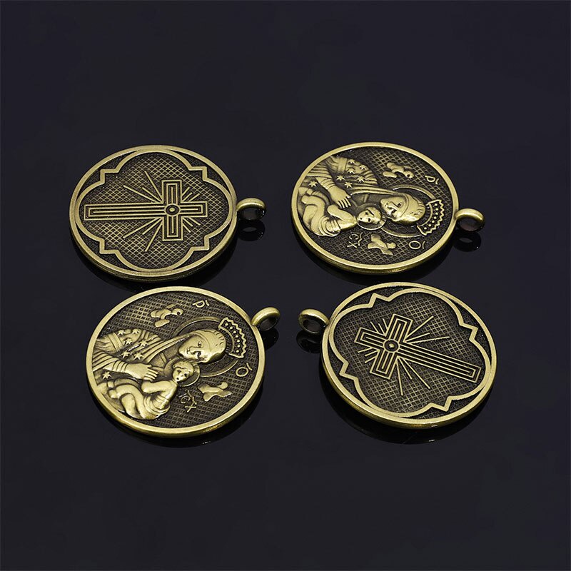 ต่างหู-ชุบทอง-สําหรับผู้หญิง-จํานวน-1-ชิ้น-เหรียญรางวัลแอนน์-เครื่องประดับ-ของขวัญ-เหรียญเซนต์-ถนนแอนนา-ศาสนา-raphael